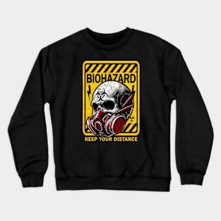 Biohazard Sign Keep Your Distance Crewneck Sweatshirt